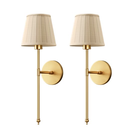 WIRELESS PLEATED WALL SCONCES (SET OF 2)